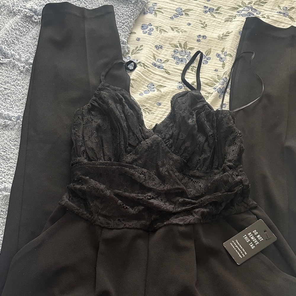 Express black lace jumpsuit